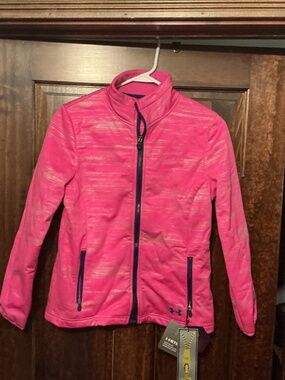 Under armor girls y e large youth pink jacket